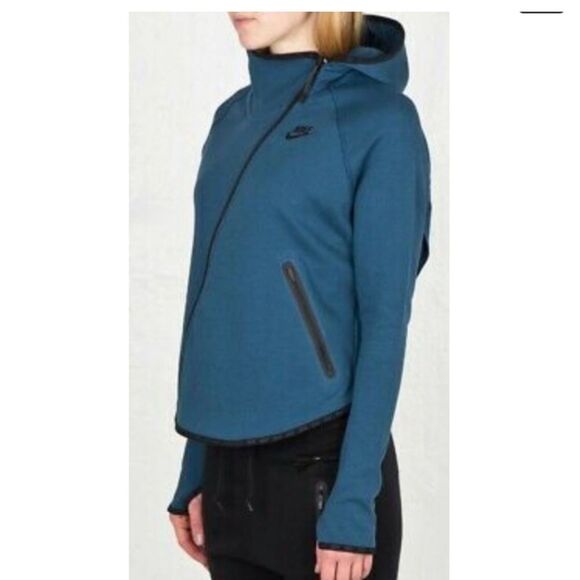 Nike Tech Butterfly Women's Hoodie Size Medium  (617358-483) Teal Blue Green - Picture 2 of 16